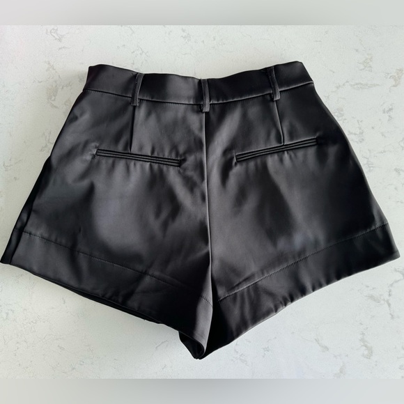 Zara Satin High Waist Shorts Black Size M NWOT - Picture 6 of 6